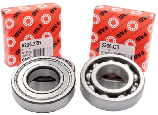 이중 줄 깊은 굴곡 공 베어링 6206 C3 30mm 내부 차원 스탬핑 철 케이지